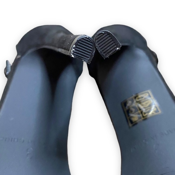 Public DESIRE Black Embroidered
Suede Strappy Heels - Picture 9 of 11